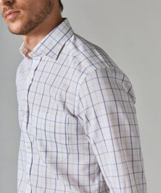 GOTAIRIKU 春夏向け【形態安定】SUMMERPREMIUMPLEATS_スモールワイドカラー 長袖ドレスシャツ（ストライプ/チェック）