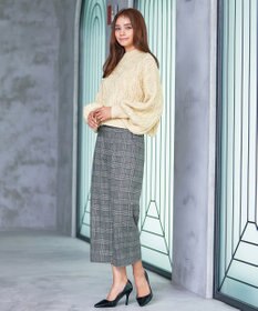 Tiaclasse 【安田美沙子さん着用・洗える】起毛チェック柄ワイドパンツ