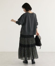 Green Parks レースドッキング花柄ティアードスカート