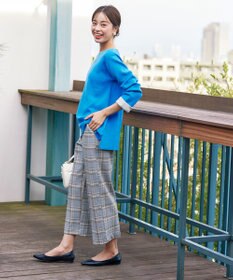 Tiaclasse 【安田美沙子さん着用・洗える】起毛チェック柄ワイドパンツ