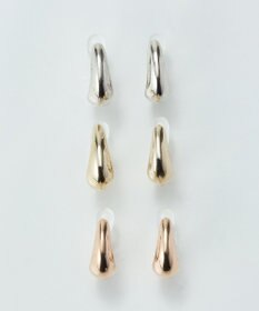 Phoebe 【金属アレルギー対応】【痛くないシリーズ】ぷっくりモードクリスタルループフィットイヤリング　シルバー