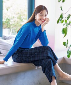 Tiaclasse 【安田美沙子さん着用・洗える】起毛チェック柄ワイドパンツ