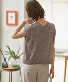 組曲 L 【WEB限定・前後着用可】コットンポリエステル杢プルオーバー ニット