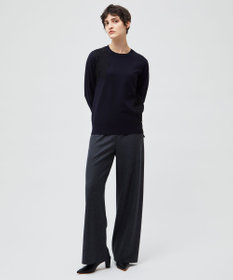 BEIGE， 【ご好評により新色追加！洗える】WILLOW / アシンメトリーレースクルーネックニット