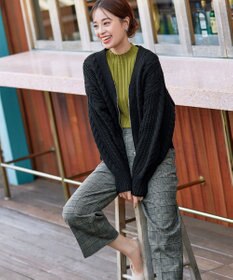 Tiaclasse 【安田美沙子さん着用・洗える】起毛チェック柄ワイドパンツ