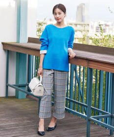 Tiaclasse 【安田美沙子さん着用・洗える】起毛チェック柄ワイドパンツ