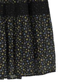 Green Parks レースドッキング花柄ティアードスカート