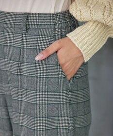 Tiaclasse 【安田美沙子さん着用・洗える】起毛チェック柄ワイドパンツ