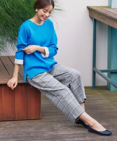Tiaclasse 【安田美沙子さん着用・洗える】起毛チェック柄ワイドパンツ