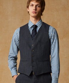 JOSEPH ABBOUD  【日本製】トーナルレジメンタル ネクタイ ネイビー系1