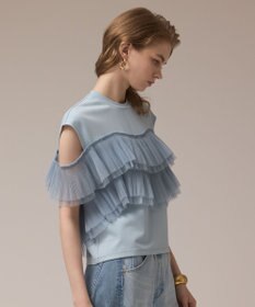 GRACE CONTINENTAL プリーツチュールカットトップ