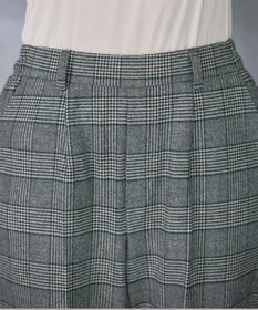 Tiaclasse 【安田美沙子さん着用・洗える】起毛チェック柄ワイドパンツ