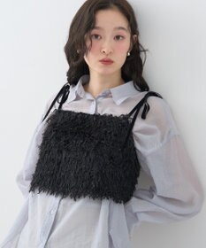 earth music&ecology ラメミックスフェザービスチェ