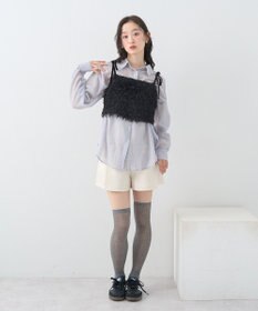 earth music&ecology ラメミックスフェザービスチェ