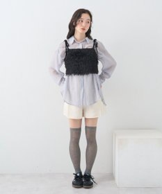 earth music&ecology ラメミックスフェザービスチェ