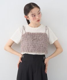 earth music&ecology ラメミックスフェザービスチェ