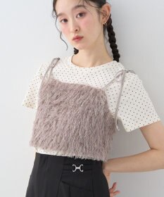 earth music&ecology ラメミックスフェザービスチェ