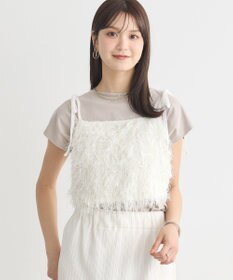 earth music&ecology ラメミックスフェザービスチェ