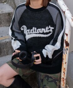 WEGO サガラロゴ配色BIGニットプルオーバー