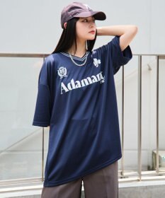 WEGO 【２点セット/ユニセックス着用ITEM/吸水速乾】アクセ付きメッシュロゴT（SS）