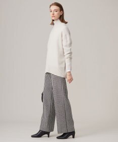 ICB L ハウンドトゥースツイード ワイドストレートパンツ