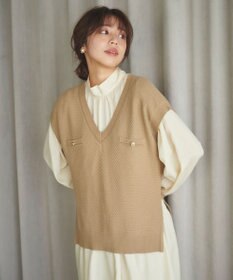 Feroux 【セットアイテム】2WAYリボンタイ ワンピース × ニット ベスト