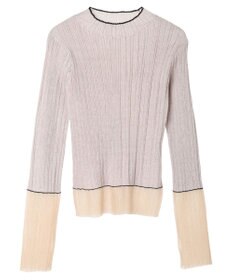 earth music&ecology シアー配色リブプルオーバー