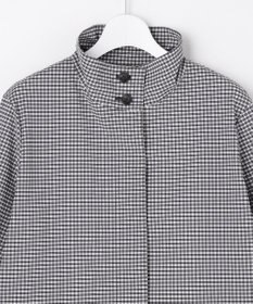 J.PRESS LADIES Lightストレッチチェック スタンドカラー コート
