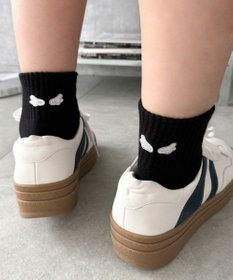 WEGO バック刺繍アンクルパイルソックス