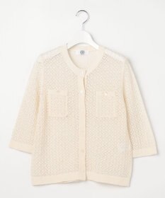 J.PRESS LADIES L LINEN COTTON BLEND ニット カーディガン
