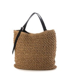 UNBILLION カシュカシュ cachecache / ベルトハンドル地柄編みトート カゴバッグ