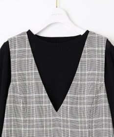 ANY SIS 【2SET】チェック ジャンパースカート× ニット