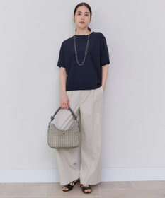 自由区 【セットアップ対応・洗える】リネンビスコースストレッチワイド パンツ