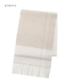 MOONBAT FURLA ウール混ラメ入りブロックチェックストールマフラー／幅30cm