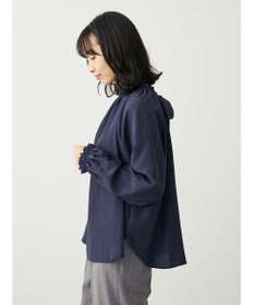 Green Parks スタンドフリルボウタイブラウス