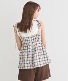 earth music&ecology チェックパターンバルーンキャミビスチェ