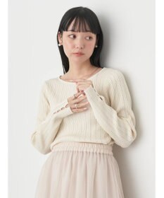 earth music&ecology ランダムリブパールニットプルオーバー