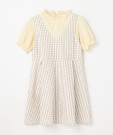 組曲 KIDS 【110-140㎝】ギンガムドッキング ワンピース