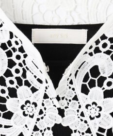 ANY SIS 【2WAY】レース襟付き ニット