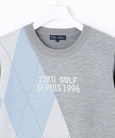 23区GOLF 【MEN】【ウォッシャブル】ウールブレンド アーガイル ニット