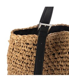 UNBILLION カシュカシュ cachecache / ベルトハンドル地柄編みトート カゴバッグ