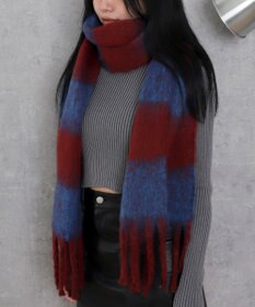 WEGO 【マフラー/ユニセックス着用】ワイドフリンジストール