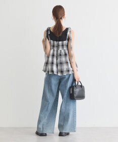 earth music&ecology チェックパターンバルーンキャミビスチェ