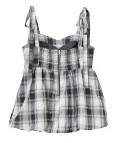 earth music&ecology チェックパターンバルーンキャミビスチェ