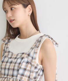 earth music&ecology チェックパターンバルーンキャミビスチェ