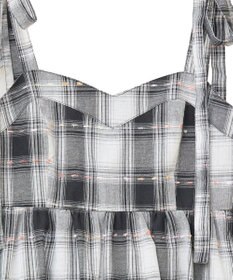 earth music&ecology チェックパターンバルーンキャミビスチェ