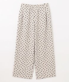 ANY 【洗濯機可能/ウエストゴム/ポケット付】リネンライク ドット柄パンツ