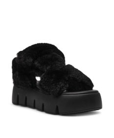 STEVE MADDEN BONKERS-F ファー厚底サンダル
