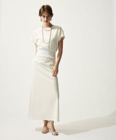 uncrave ダブルフェイスジャージー ドルマンスリーブリブトップス