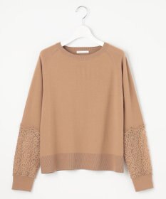 自由区 L 【洗える】レースコンビ ニット